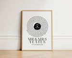 Song Lyric Print, Song Lyric Gift for Him and Her, Anniversary Gifts for Him Her, Vinyl Record Song Lyric Gift, Vinyl Record Print - Glam and Co 