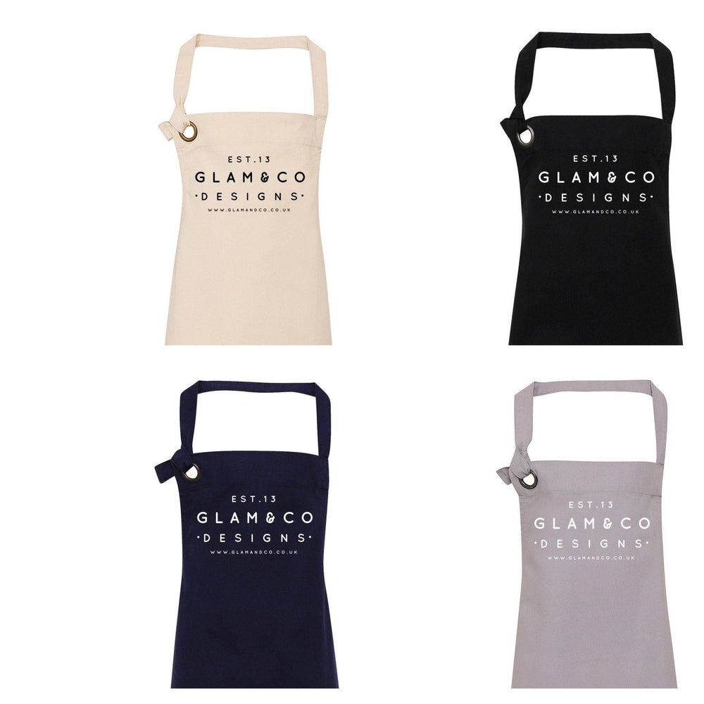 Logo Design Apron | Aprons for Women | Aprons for Men | Logo Aprons UK - Glam and Co 