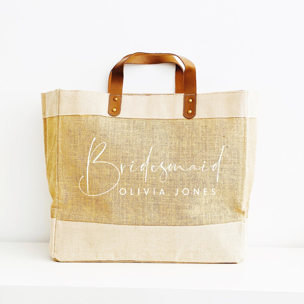 Personalised Jute Tote Bag - Bridesmaid