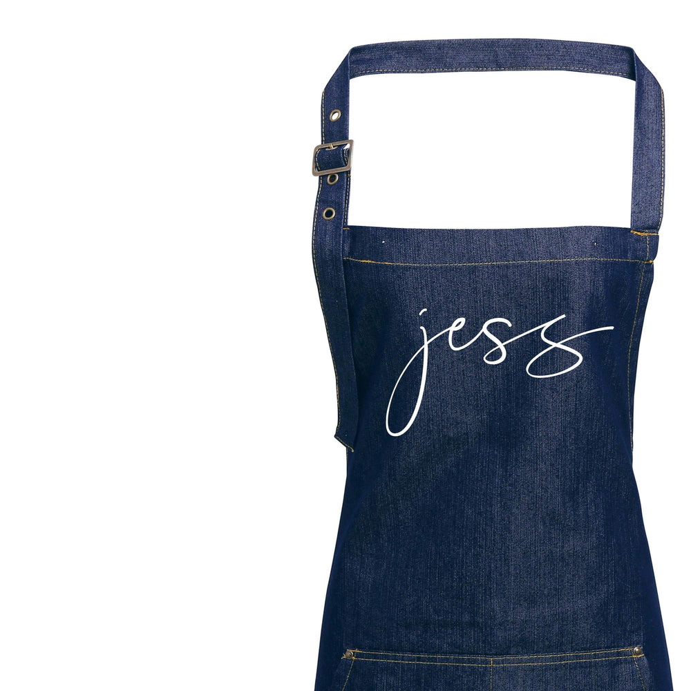 Personalised Denim Apron | Aprons for Women | Birthday Gift Ideas | Vintage Style Custom Apron | Personalised Apron