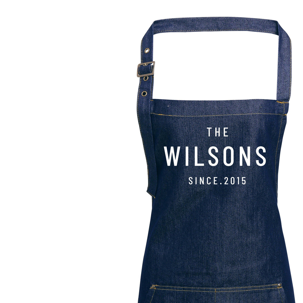 Personalised Denim Apron | Aprons for Women | Birthday Gift Ideas | Vintage Style Custom Apron | Personalised Apron