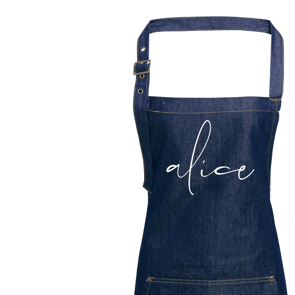 Personalised Denim Apron | Aprons for Women | Birthday Gift Ideas | Vintage Style Custom Apron | Personalised Apron