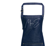 Mr and Mrs Gift Ideas | Personalised Denim Apron | Personalised Apron for Mr and Mrs | Gift ideas for Weddings | Him and Her Gift Ideas